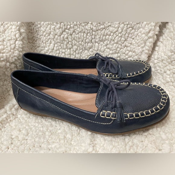 Hotter Comfort Concept Women’s Leather Loafer Flats Navy Blue Size US:11 - Picture 1 of 7